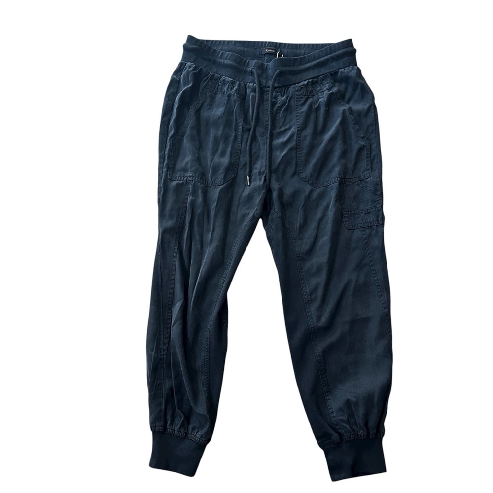 Quince Women’s Vintage Wash Tencel Utility Jogger in Deep Black Sz L NWT